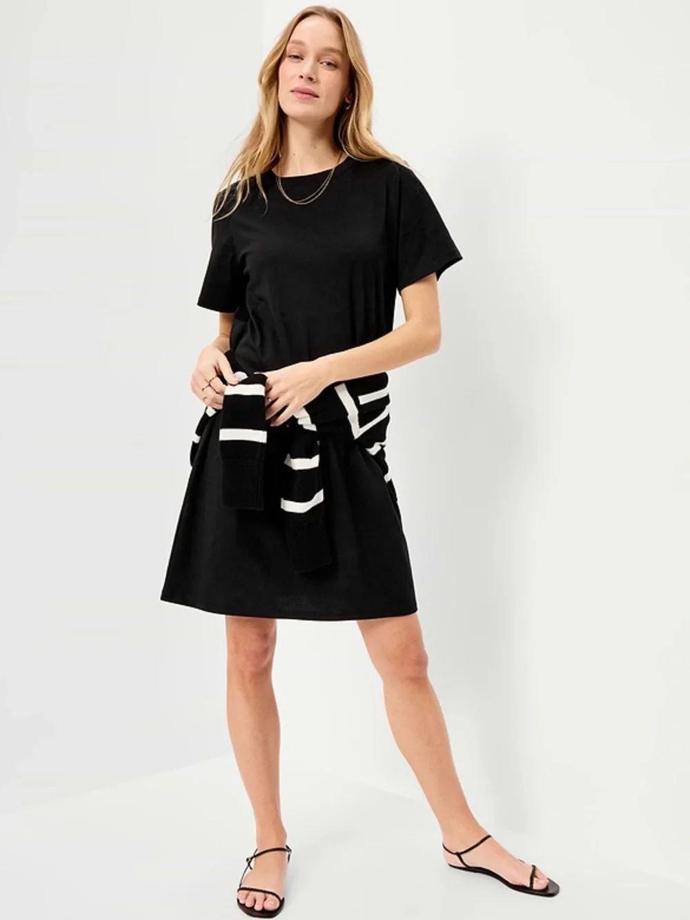 New Old Navy Black Short Sleeve T-Shirt Dress 2XL - Picture 7 of 10